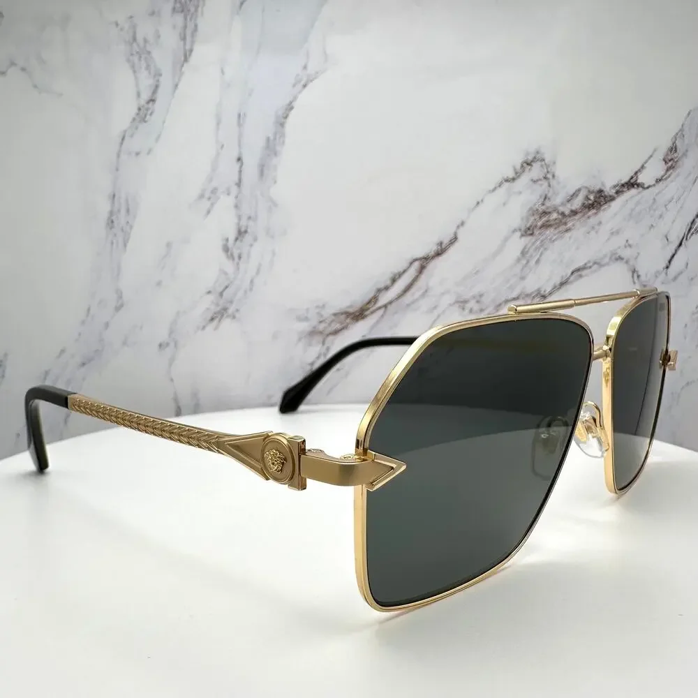 NEW VERSACE Gold Metal Sunglasses